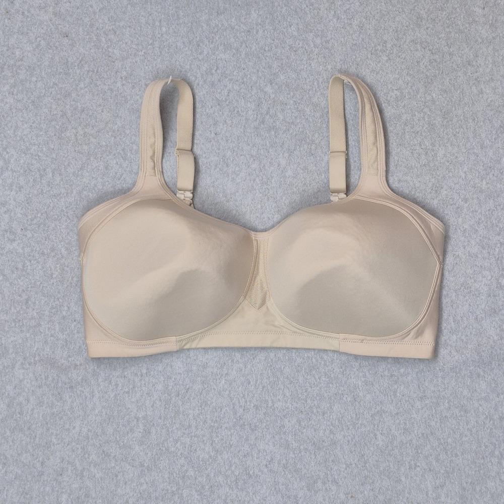 Vanity Fair Women Sports Bra 38DDD Beige 71500 Lightly Lined Wireless Knit Strap